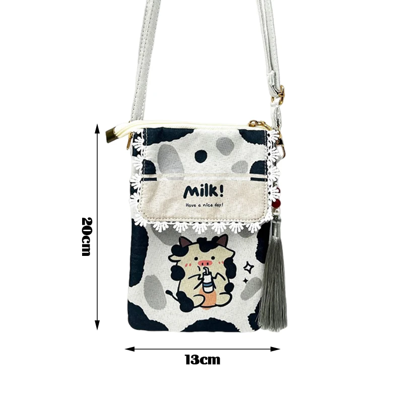 Mini BOLSA DE TELÉFONO con estampado de dibujos animados para mujer, tarjetero portátil, bolso de mensajero para mujer, moda urbana, verano fresco