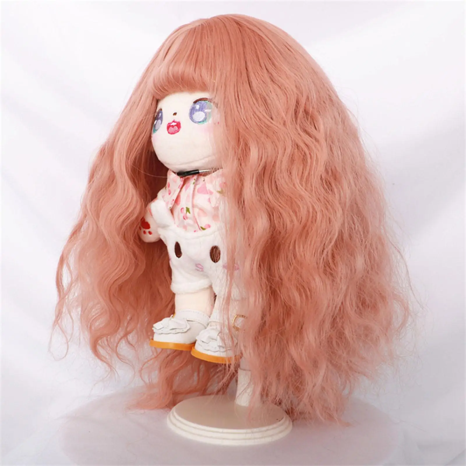 

20 см хлопковый парик для куклы, высокотемпературный шелк, ручная работа, сделай сам, хлопковые кукольные волосы