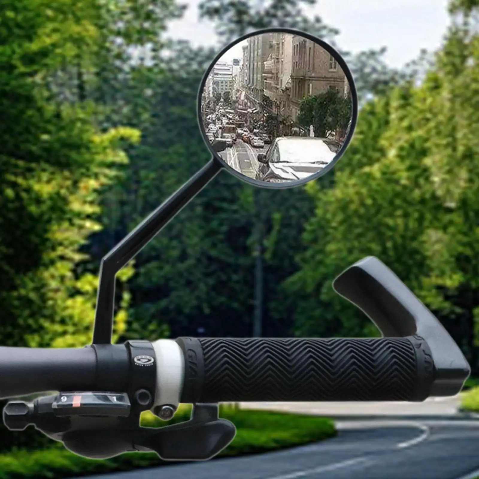 

Wide Angle Bike Rearview Mirror Universal Mount Compact PP Material for Scooter Mountain Bicycle