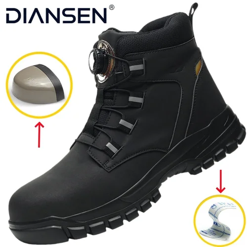 Imagen 1 del producto Zapatos de seguridad para el trabajo para hombre, zapatos de seguridad con punta de acero con certificación CE, botas de trabajo de protección antideslizantes y ligeras con punta de acero antideslizantes para mujer