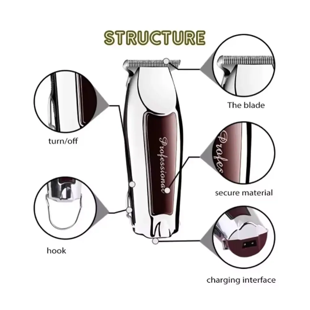 ماكينة تشذيب الشعر اللاسلكية القابلة لإعادة الشحن للرجال ماكينة قص الشعر الكهربائية الاحترافية لحافة الوجه والجسم