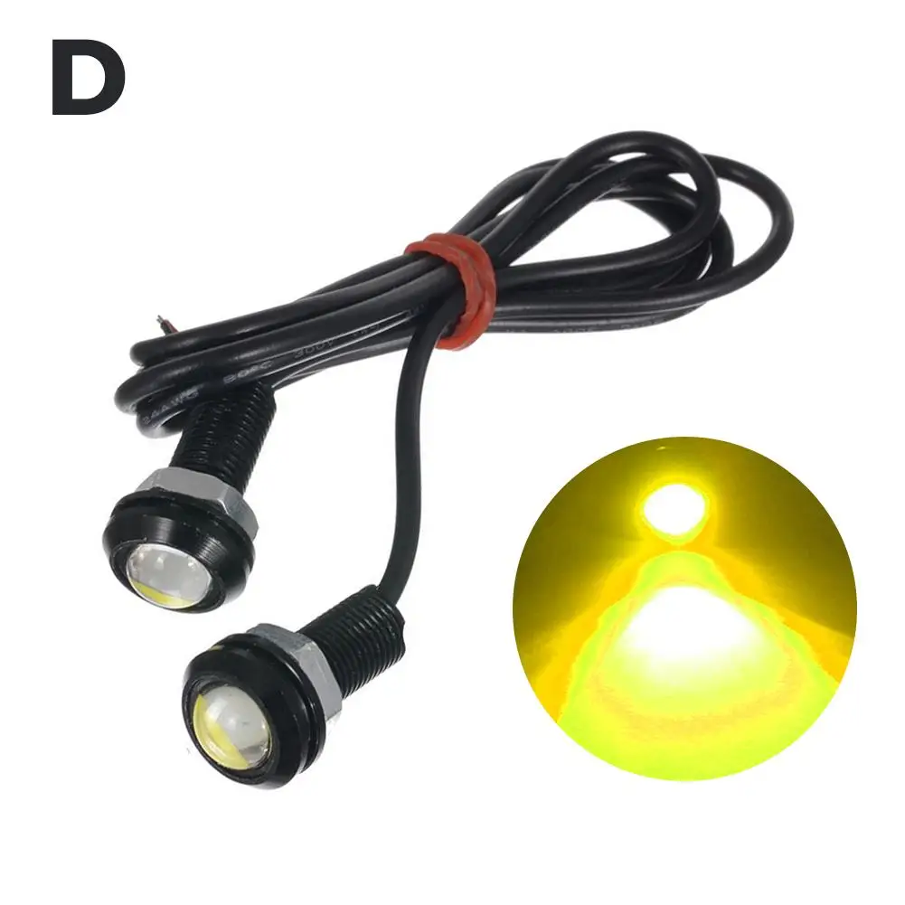 Luz LED de 12V para coche, lámpara de ojo de águila de 18MM, 9W, señal de conducción brillante ligera, luces súper DRL, accesorios de estacionamiento diurno F2V8