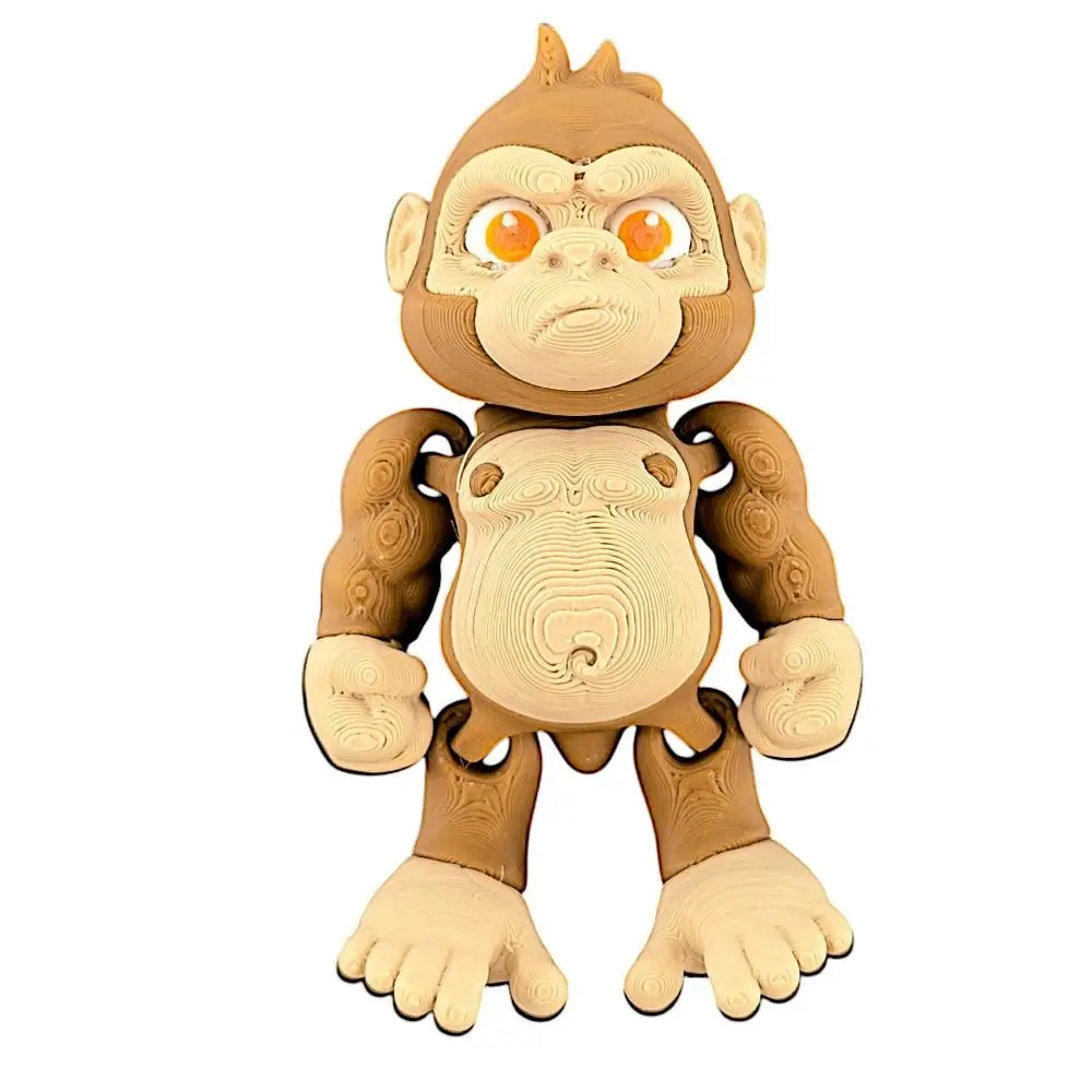 Simulado orangotango 3d impresso macaco rotativo articulos poseíveis impressão 3d multi-cor macaco flexível articulações animais