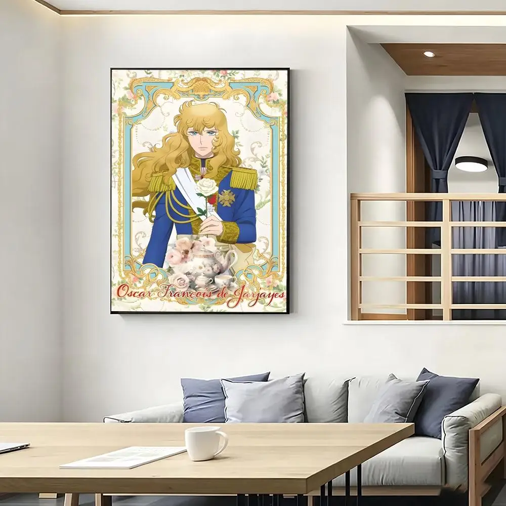 Rose Of Versailles Lady Oscar Flags-S Poster Poster HD Self Adhesive Waterproof Wall Art Ideal For Home Office Dorm Bedroom Grea