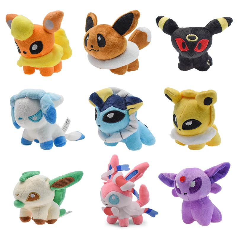 Pokemon Q Version Eevolutions Plush Toy Eevee Sylveon Umbreon Glaceon Leafeon Jolteon Espeon Vaporeon Flareon Cartoon Stuffed