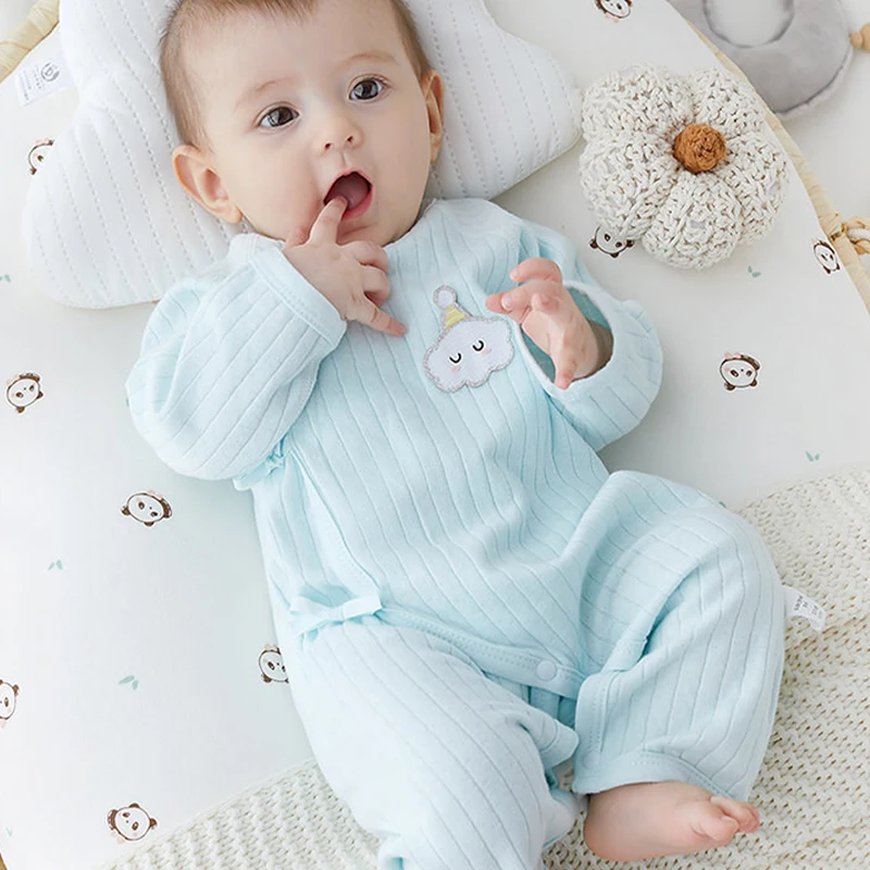 Spring And Autumn Baby Rompers Children Pure Cotton Jumpsuit 0-6 Months Newborn Crawling Suit Newborn Baby Clothes
