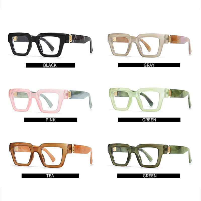 Fashion Square Dicken Rahmen Lesebrille Frauen Blau Licht Blockieren Presbyopie Brillen Für Männer Komfortable Computer Gläser – Detail 9