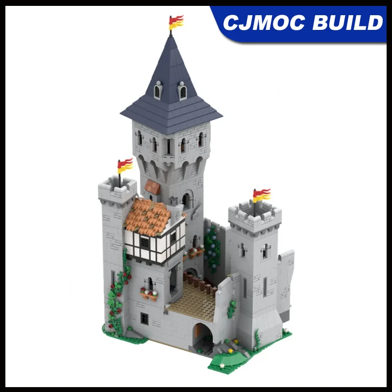 

3517 шт., расширение для двора «Башня» для MOC10305, строительный блок для замка, сделай сам, сборка кирпичных игрушек MOC-142666