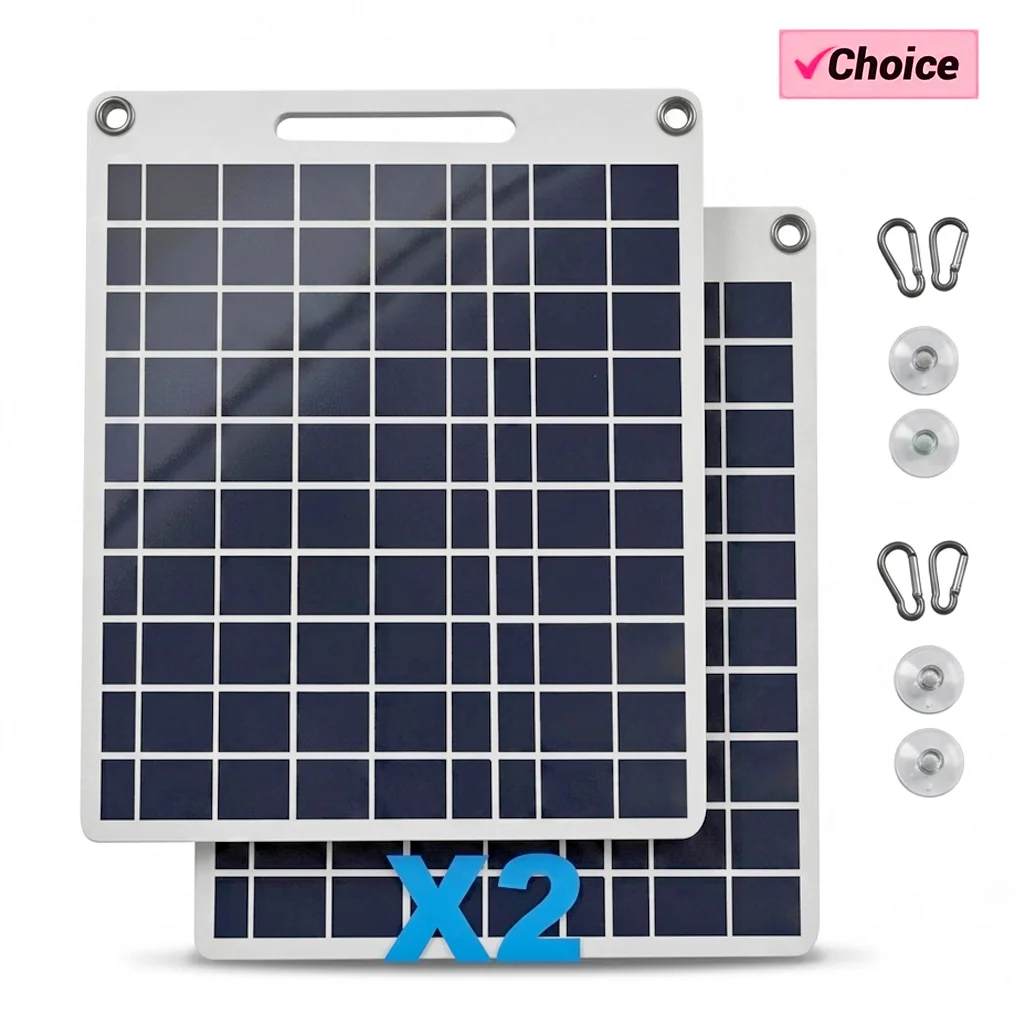 Solar Emergency Charger - เครื่องชาร์จแผงโซลาร์เซลล์ 80W พร้อมพอร์ต USB คู่ แผงโซลาร์เซลล์กันน้ำและพกพาได้สำหรับอุปกรณ์ฉุกเฉินสำหรับการตั้งแคมป์กลางแจ้งและการเดินป่า