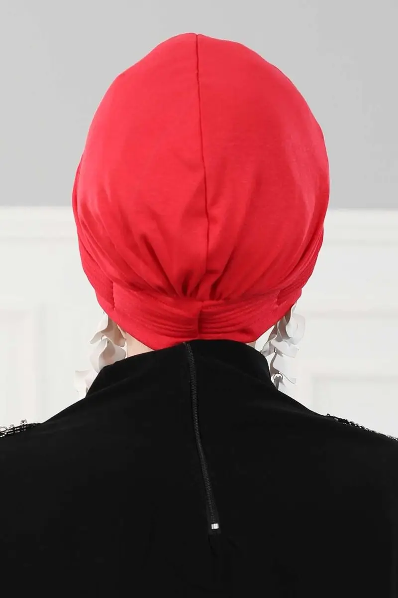 osso penteado plissado vermelho