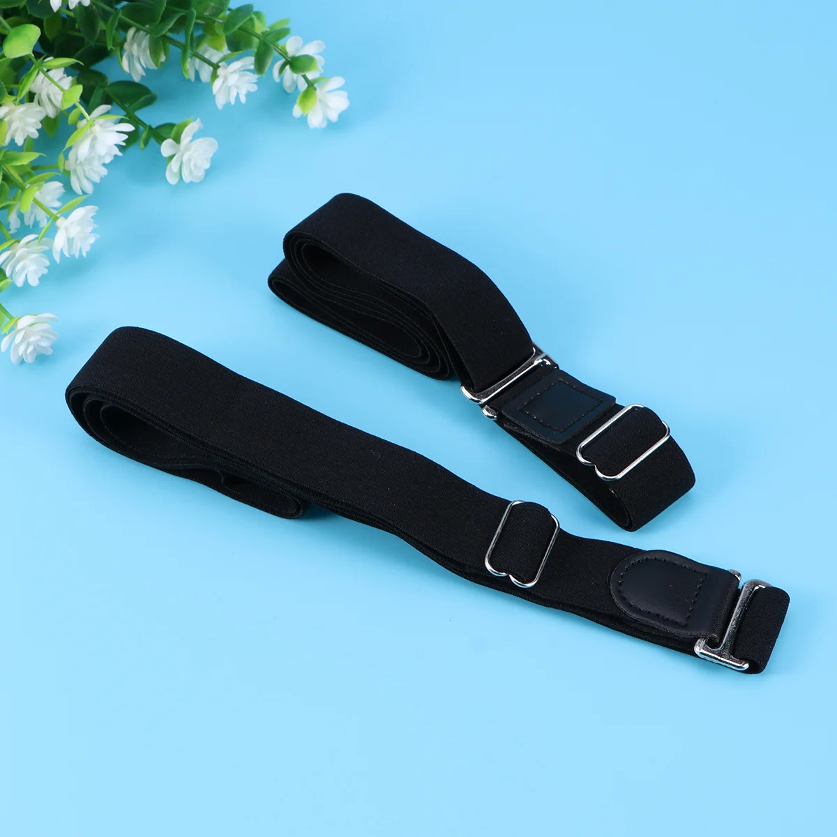 

2pcs Anti-Slip Shirt Stays Belt Premium Nylon Non-Slip Silicone Clip For Men Women Shirt Holder Stay In Place Black