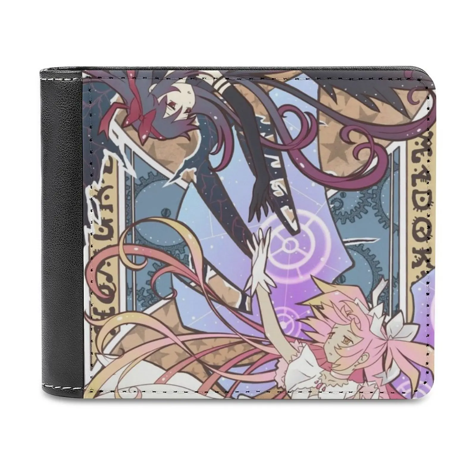 

Madoka & Homura Мужской кошелек из искусственной кожи Короткие мужские кошельки Кошелек для кредитных карт для мужчин Сумка для денег Madoka Homura Akemi Kaname Angel