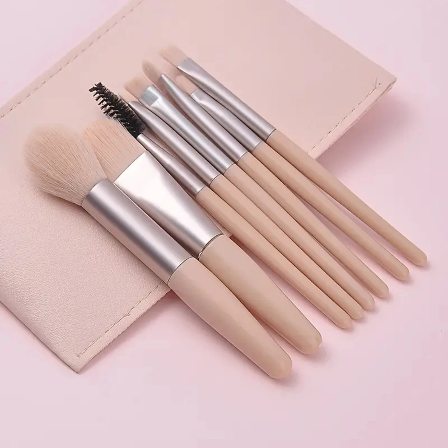 

8 Pcs Makeup Brush Set Portable Foundation Powder Blush Concealer Contour Brushes Premium Synthetic Bristles Blending Make Up Br