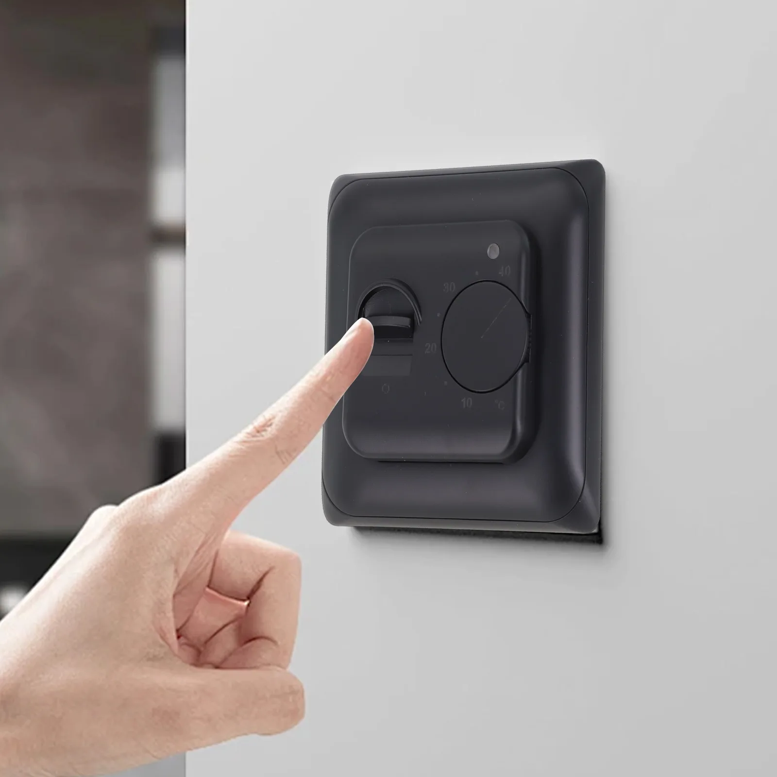 Black Temperature Controller Perfect Control Regulation Control Range Remote Floor Sensor Demand Based Control