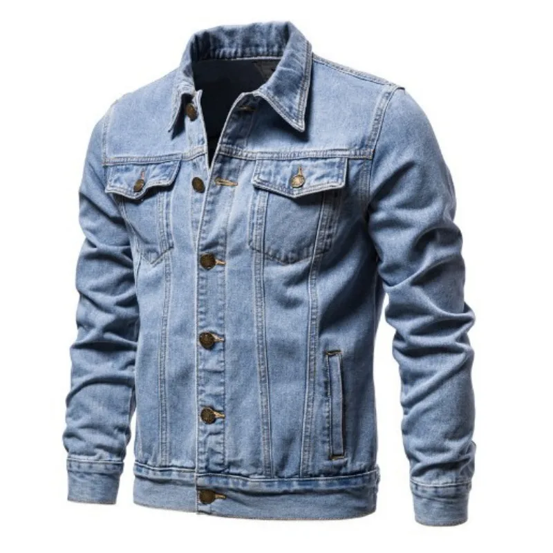 Autumn And Winter New Men's Slim-fit Denim Jacket Korean Version Large-size Fashion Casual Cardigan Jacket Men's Clothing