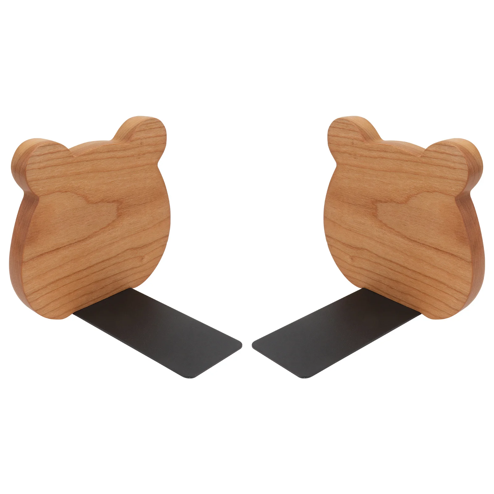 2 قطعة منظم خشبي بتصميم الدب مثالي لمكتبة غرفة الدراسة للاستخدام المزخرف وحامل كتب خشبي #4
