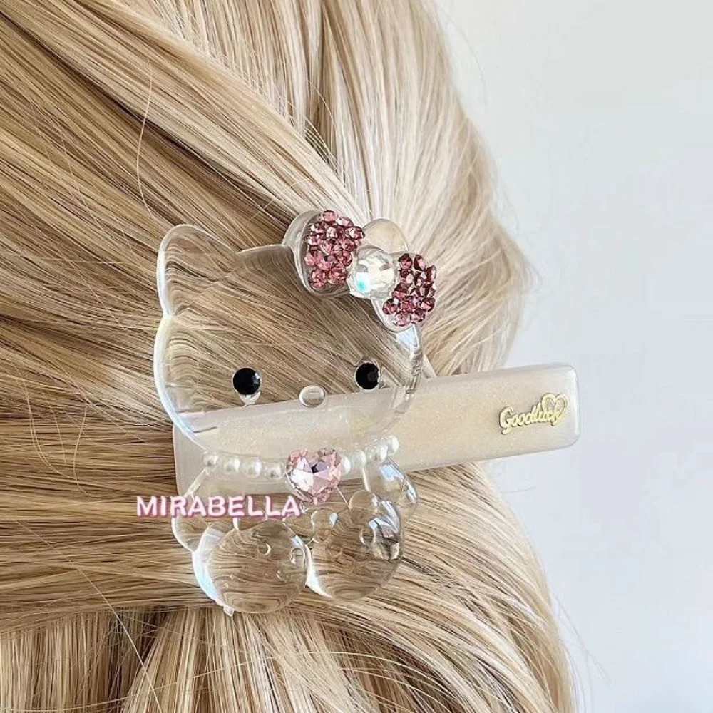 

Hello Kitty Hairpin Cute Originality Modeling Full Diamond Side Hair Clip Fashion Delicate Personality Sweet Bangs Clip Gifts