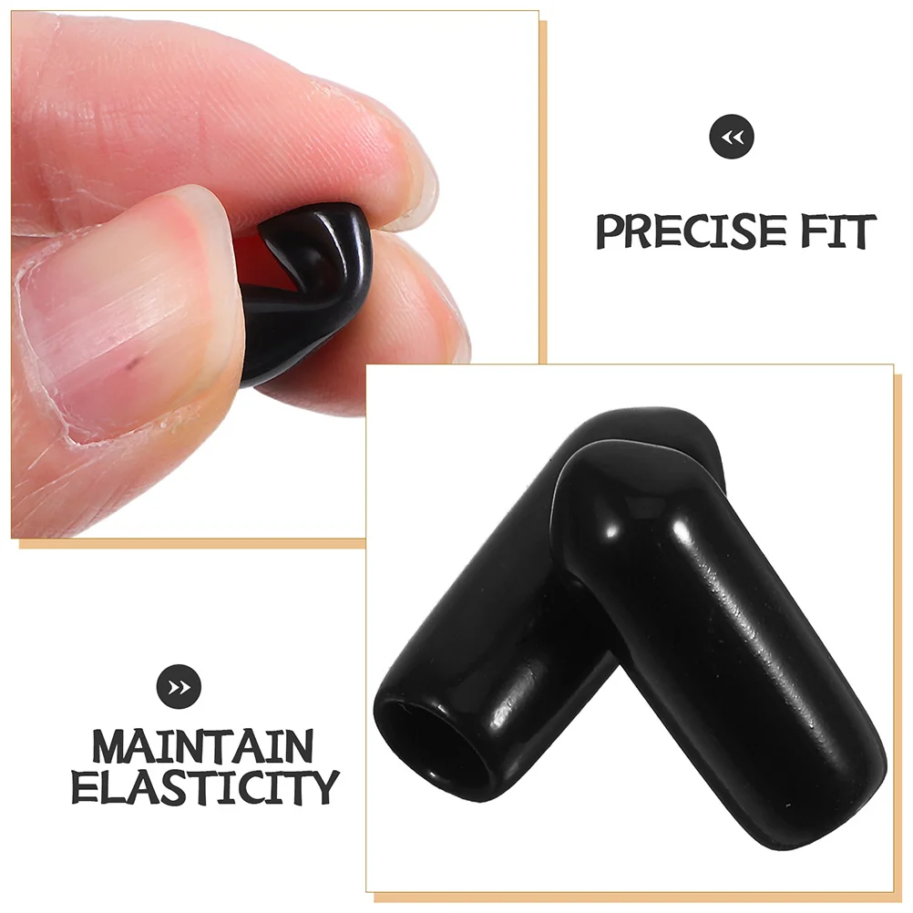 

200Pcs 6.5mm PVC Pegboard Hook Tip Caps Black End Protectors for Screw Threads Safety Insulation Outdoor Indoor Use