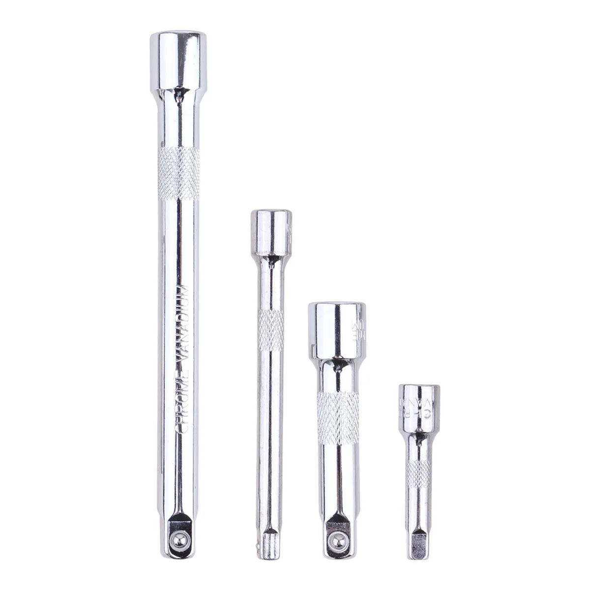 

4Pcs Extension Bar Professional Vanadium Steel Durable Rustproof Socket Extender for Hard to Reach Fasteners Hand Tool