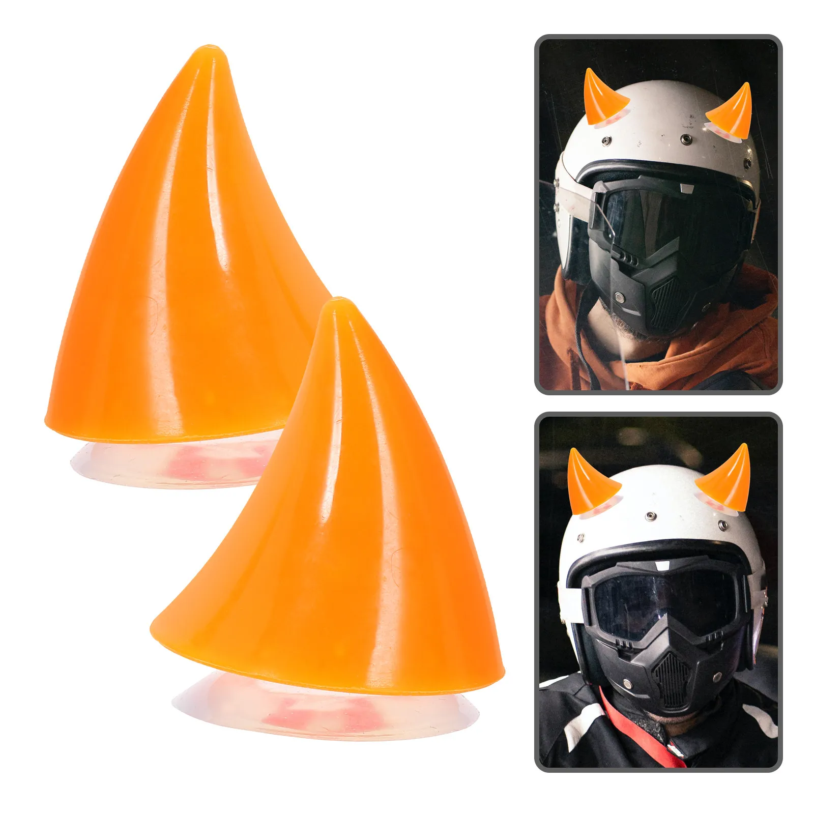

2Pcs Motorcycle Horn Decoration Accessories Cool Chic Stylish Plastic Horns with Strong Suction Cup for Bike Ski