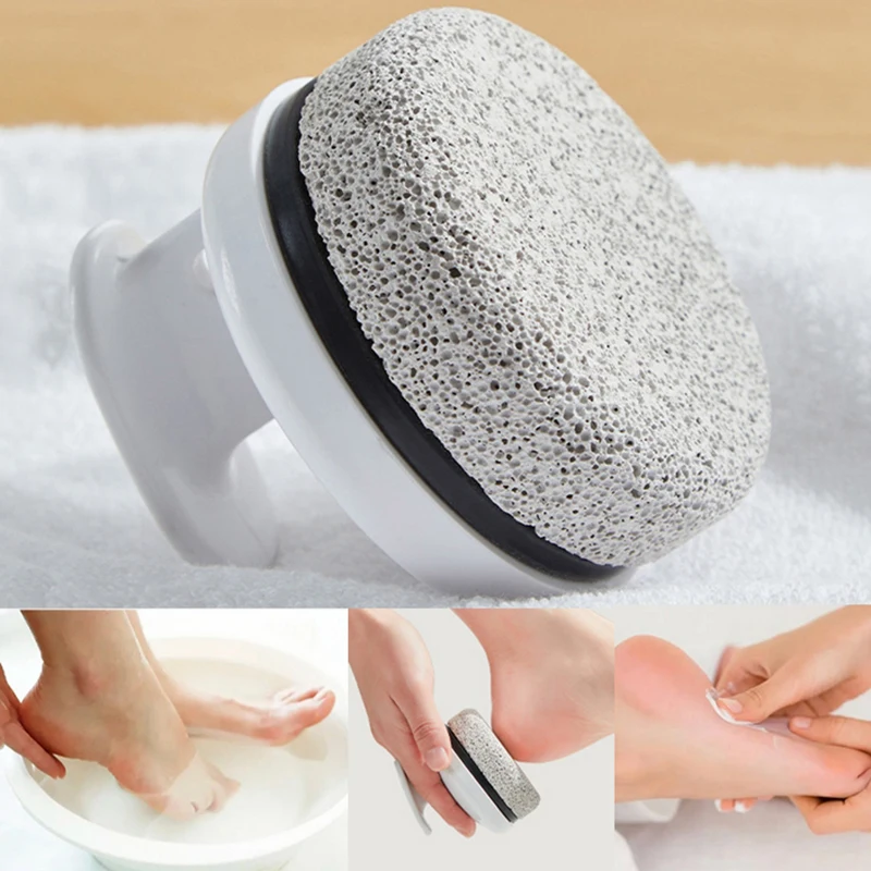 Pierre ponce volcanique ancienne ronde pour exfoliation des pieds, outil de gommage et de ponçage des talons