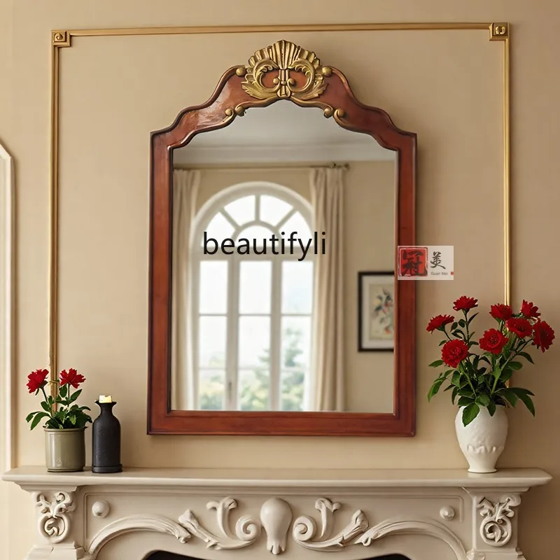 

American wall-mounted, wall-mounted European-style living room entrance decorative mirror