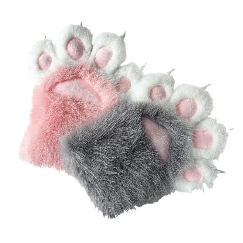 1 Stück Neuer Plüsch-Cosplay-Katzenpfoten-Handschuh, verdickter Cartoon-Katzenkrallen-Quetsch-Handschuh, flauschige Requisiten – Detail 6