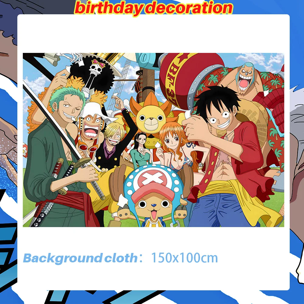 One Piece Anime Figuren Aufkleber Schlüsselanhänger Luftballons One Piece Anime Party-Set One Piece Themen-Geschenke für Gäste Babyparty