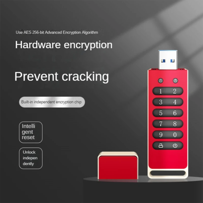 Secure USB Drive, 32GB Encrypted USB Flash Drive Hardware Password Memory Stick with Keypad USB 3.1 Disk Flash