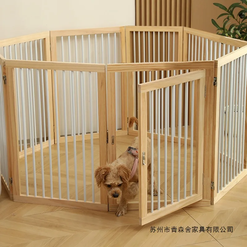 Pet fence dog fence indoor household solid wood foldable small blocking door free splicing  cage