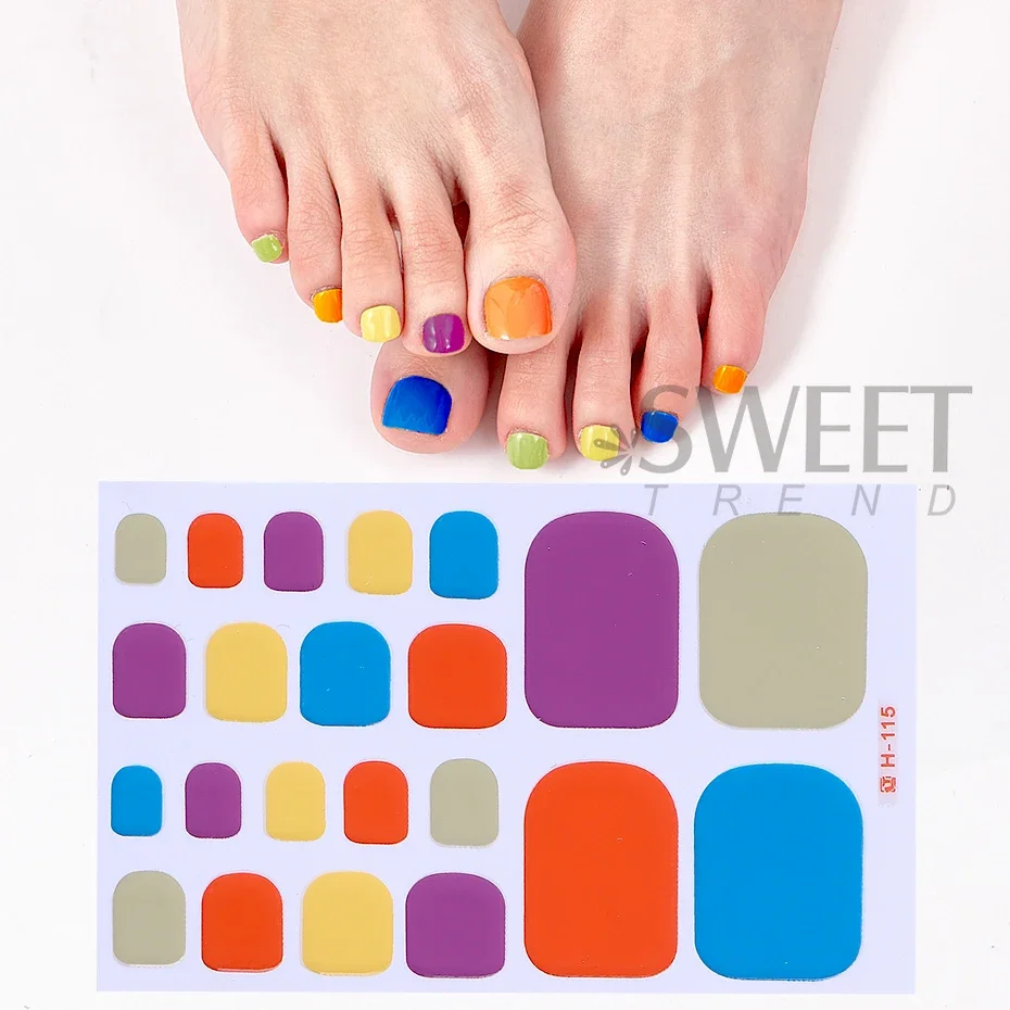 6 pz/set Gradiente Semi-Cururo Punta Del Gel Del Chiodo Avvolge Strisce di Colore Semplice Adesivo Gel Piede Punta Adesivi per L'estate Manicure Decor