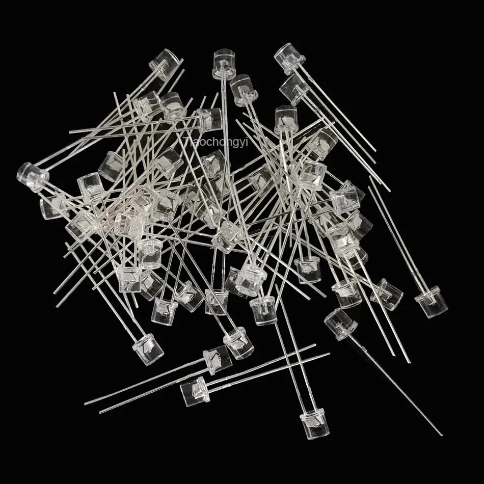 3mm 5mm flache Oberseite LED ultraviolettes UV-Licht 395nm lila Lampe 2pin 20ma Leuchtdiode 20ma DIY Glühbirne – Detail 2