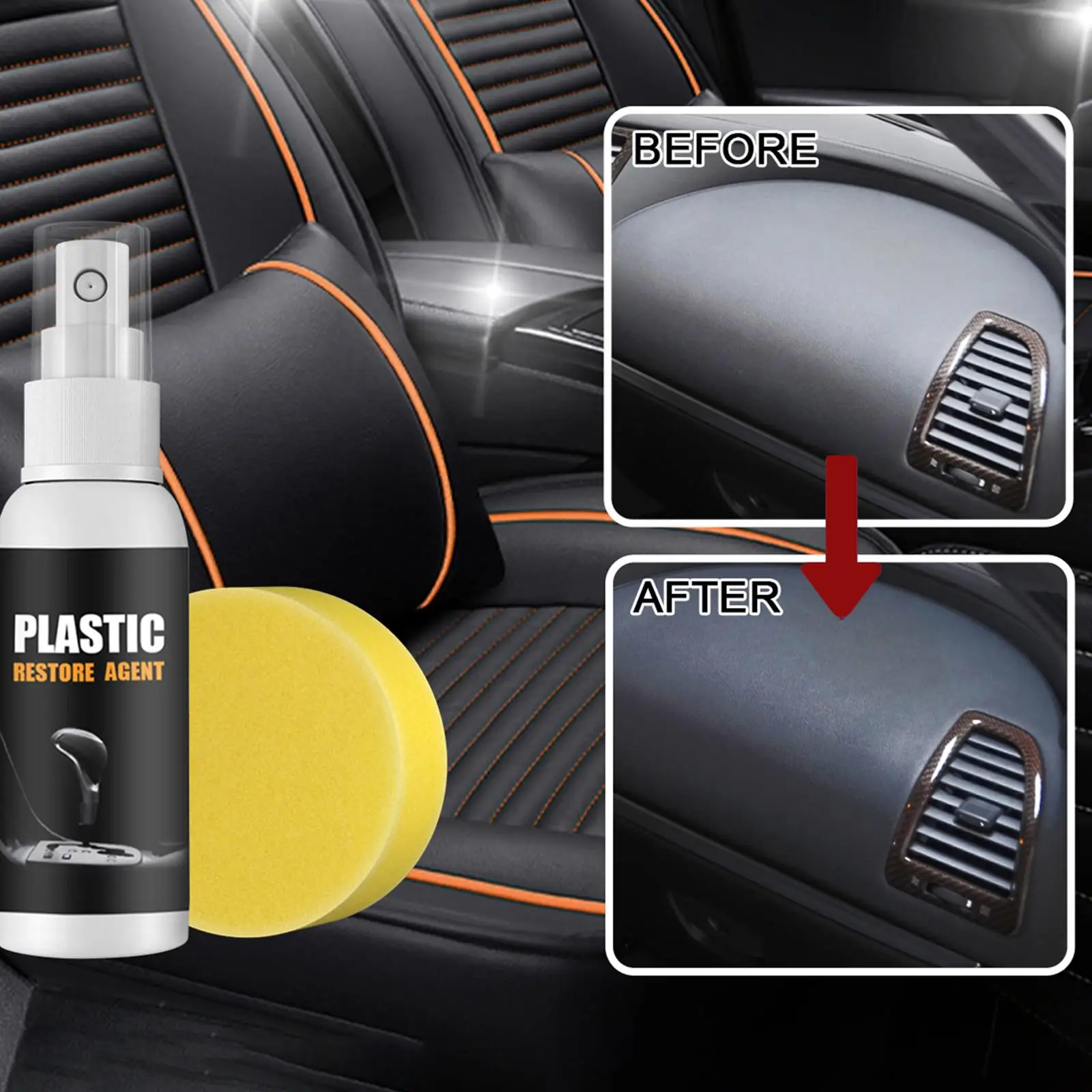 Car Restorer Agent, Cleaning Agent Maintenance Reconditioning Decal Agent for Leather