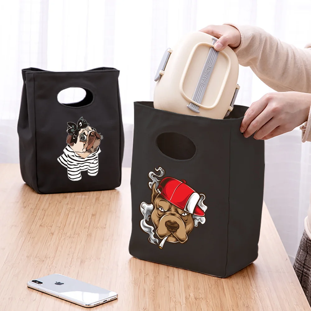 Lunch Bag Thermal Portable Lunch Box Ice Pack Tote Food Picnic Bags Lunch Box pouch for Work Kids Cooler handbag Dog Print