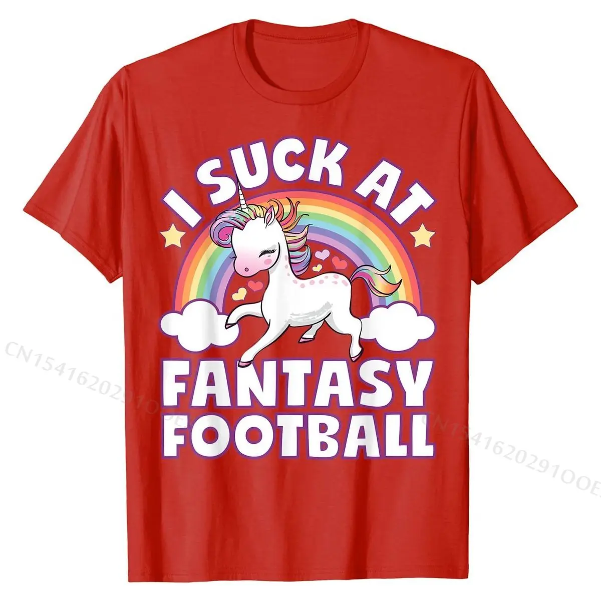 I Suck At Fantasy Football Shirt Unicorn Funny Draft Party T-Shirt T Shirts Custom Hot Sale Men Tops Tees Custom Cotton