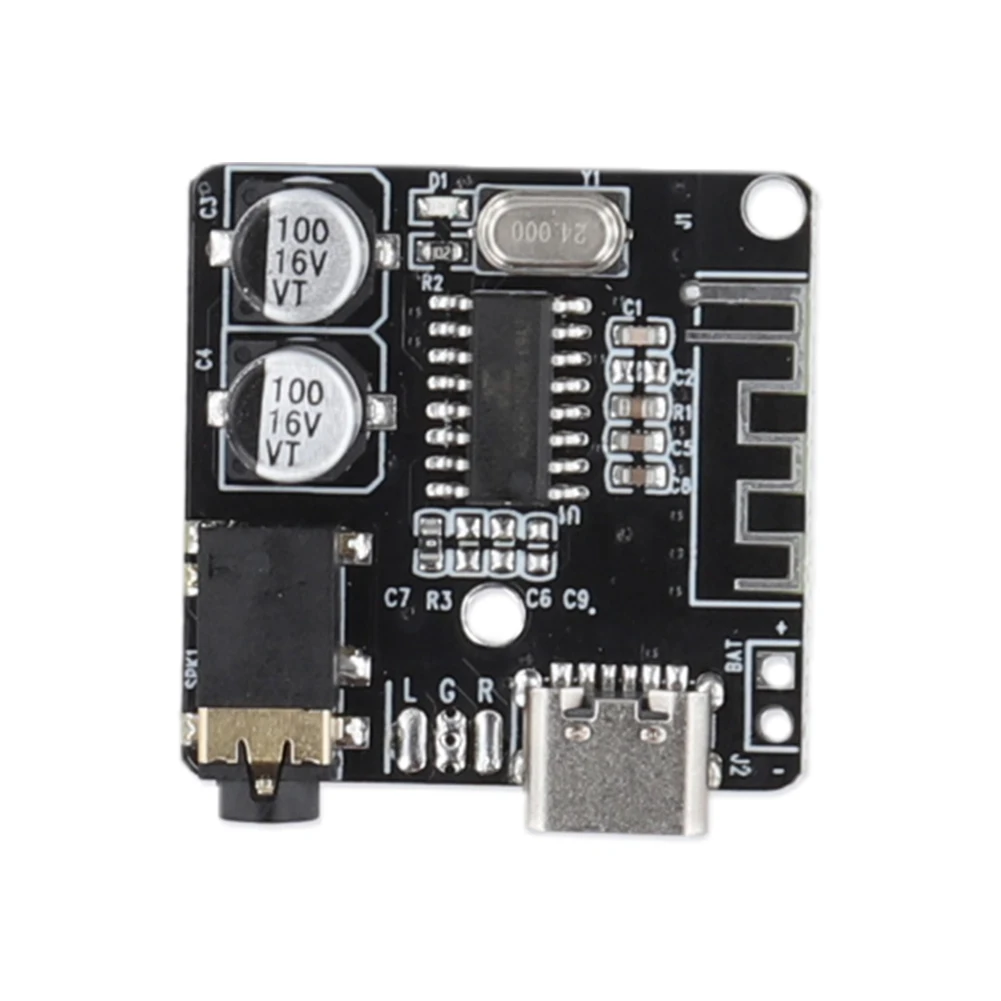 Wireless Stereo Music Module Bluetooth-Compatible5.0 Type-C MP3 Decoding Player Board 3.7-5V Audio Receiver Module for DIY