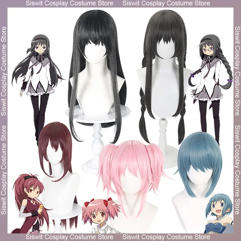 

Anime Puella Magi Madoka Magica Cosplay Wigs Homura Akemi Miki Sayaka Tomoe Mami Sakura Kyouko Hair Accessories Party Props