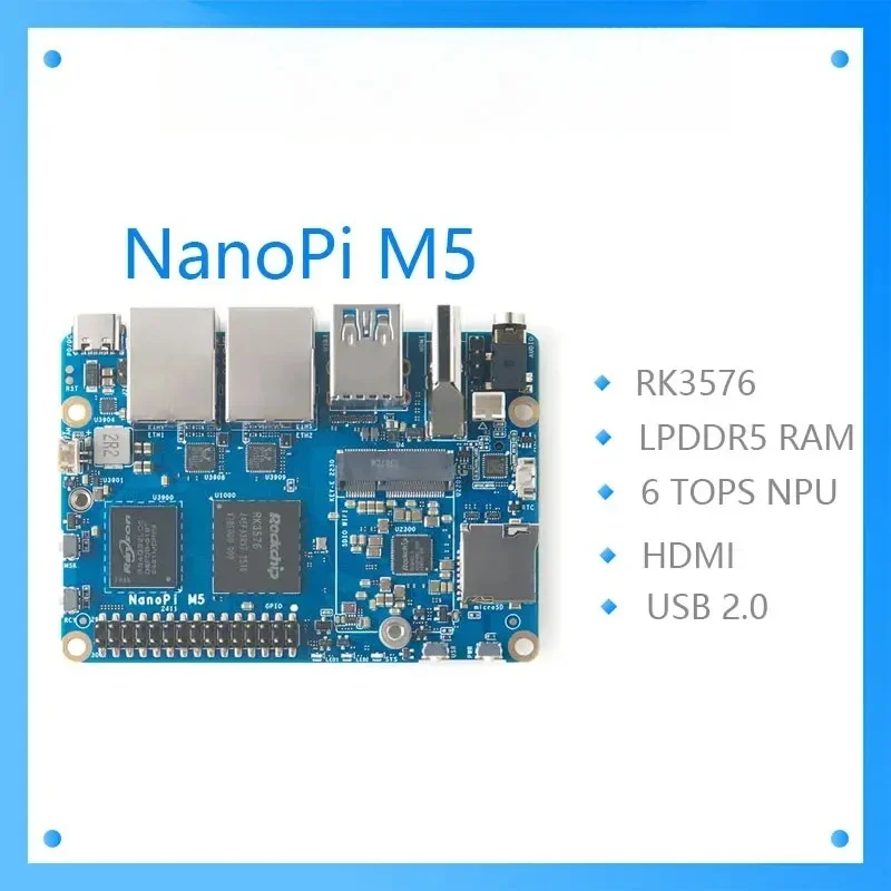 SmCpNanoPi M5 – A Rockchip RK3576 SBC With HDMI, Dual GbE, M.2 NVMe And SDIO WiFi Sockets, UFS 2.0 Storage Support