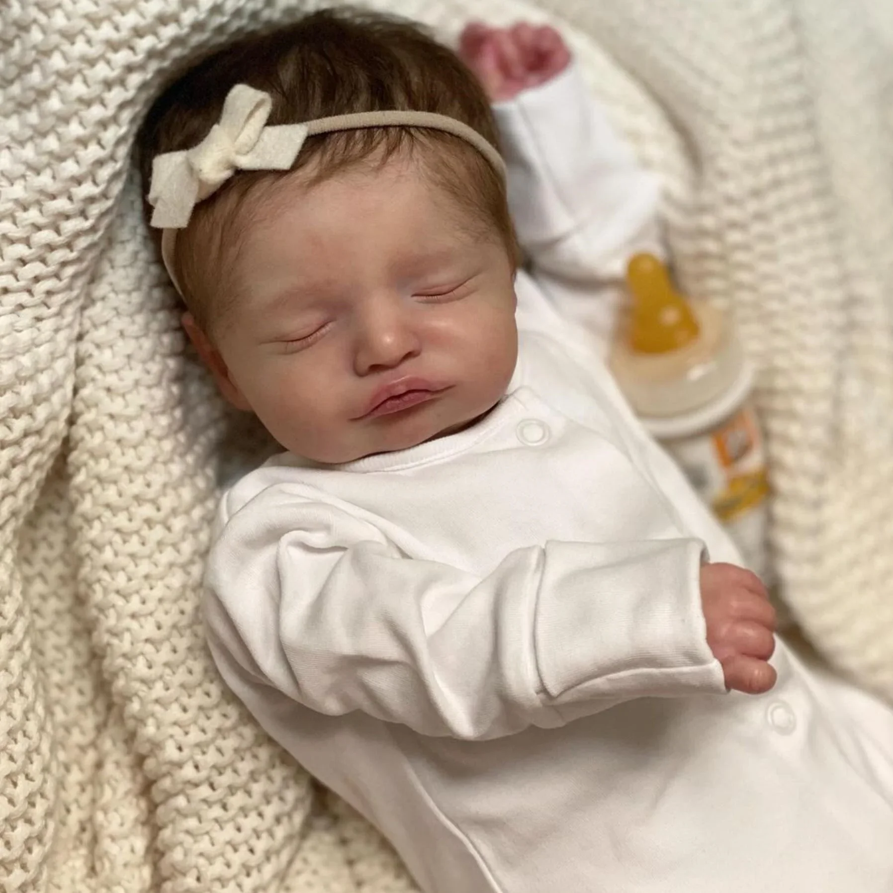 19-calowa skóra 3D z widocznymi żyłami 48 CM Tkanina Ciało Miękkie winylowe kończynki Asleep Reborn Baby Doll Zabawka dla dziewczynki Realistyczny prezent urodzinowy