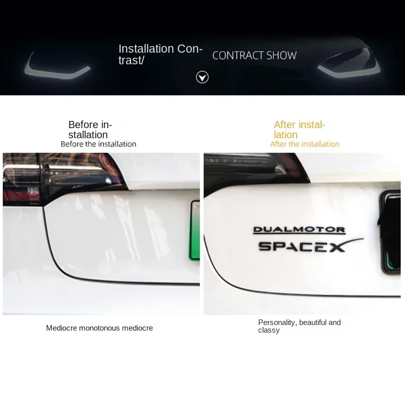 for Tesla Model 3Y Renewal 3 genuine carbon fiber replacement car logo front and rear letter logo accessories modification