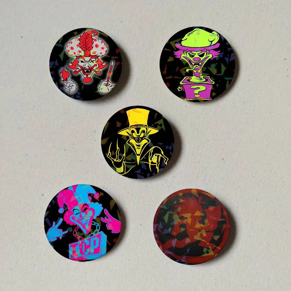 Band I-Insane C-Clown P-Posse Round Exquisite Laser Badge Brooches Creative Pins For Clothes Hat Backpack Gift Accessories