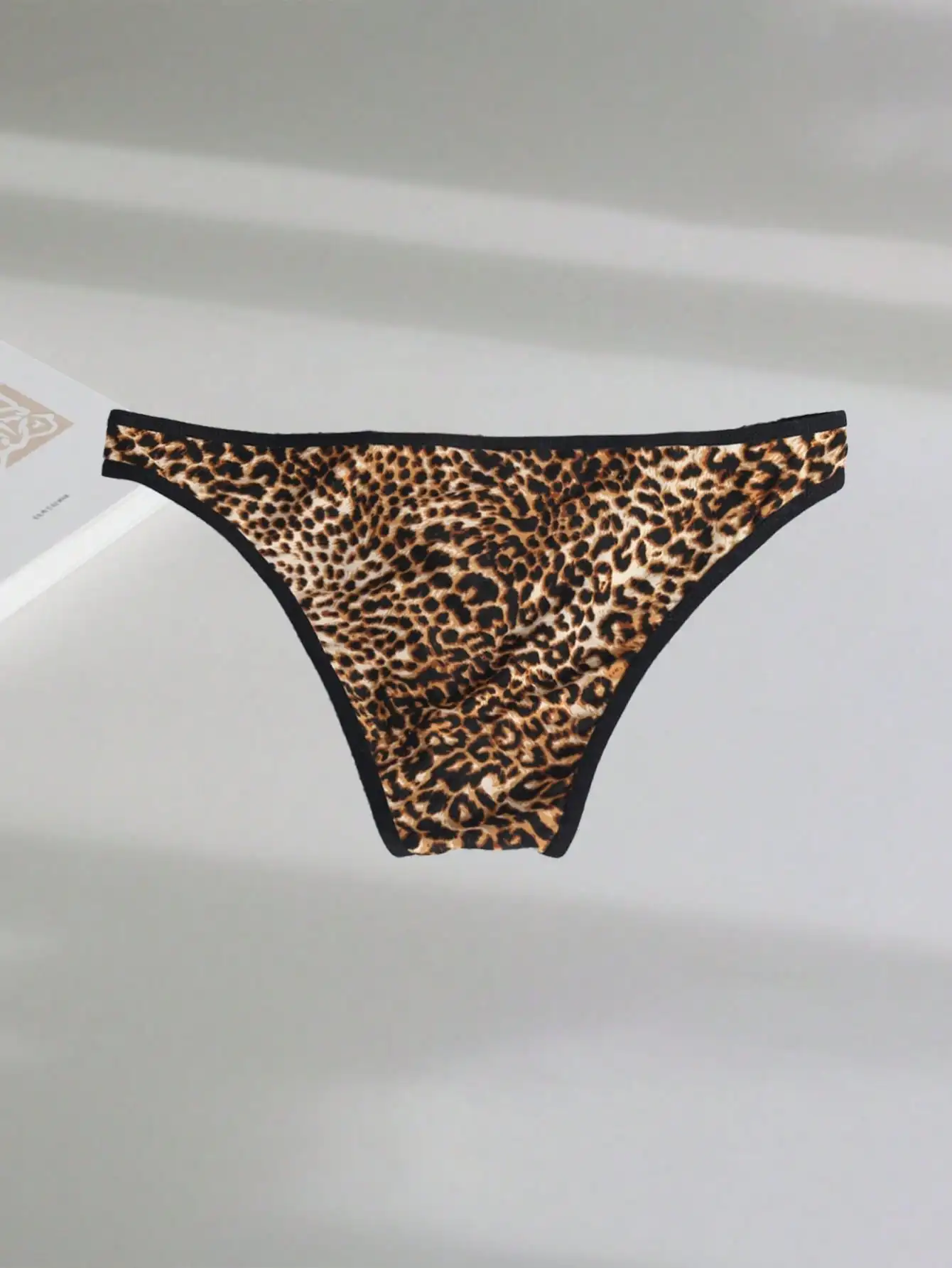 3PCS Basic Casual Sports Knit Fabric Soft Leopard Print Low Waist Men's Quick Drying Fashion Sexy Mesh Splicing Brief