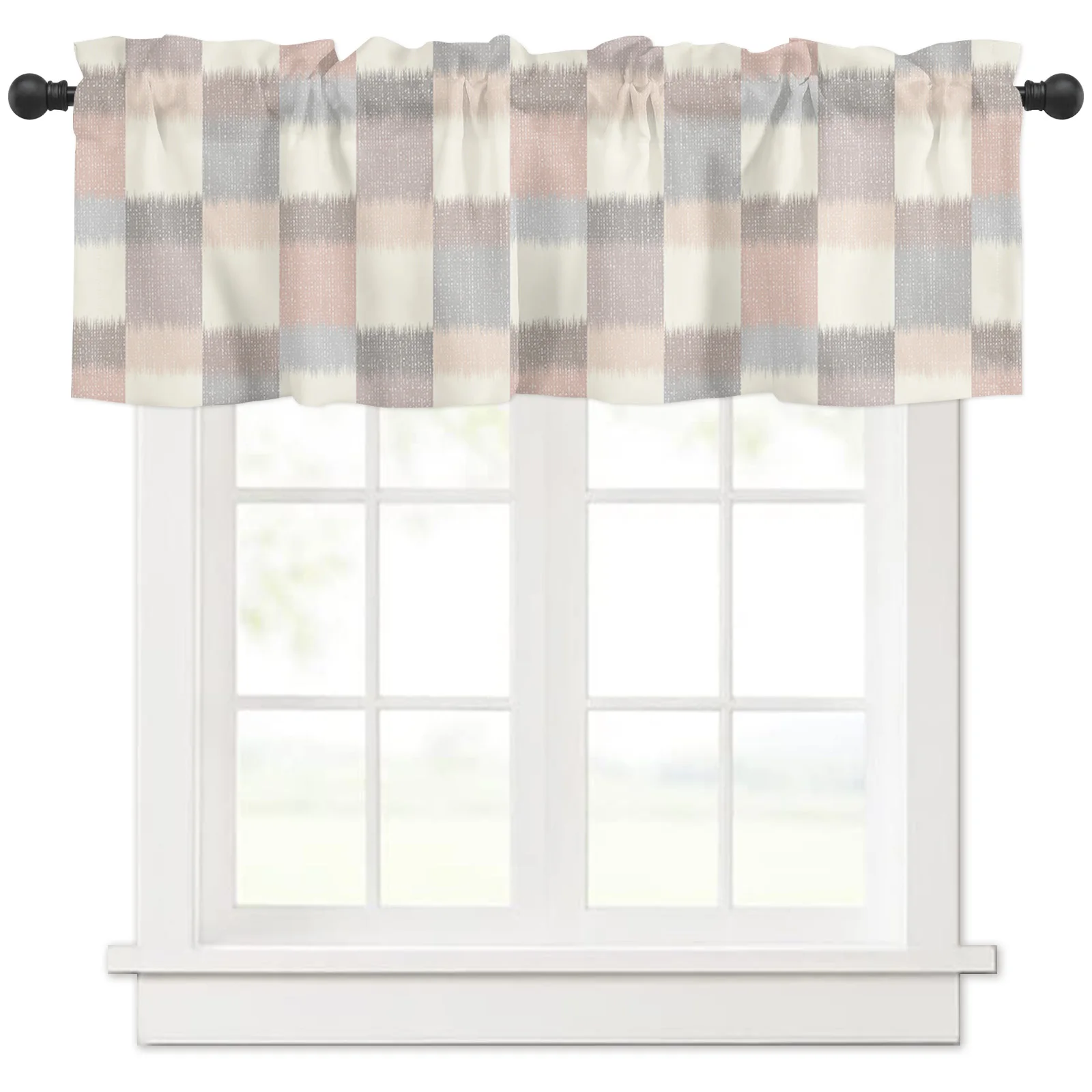 

ZEDLIYU Valances for Windows Kitchen Living Room Small Window Valance Modern Pinkish 1 Panel, 54 x 18 Inch