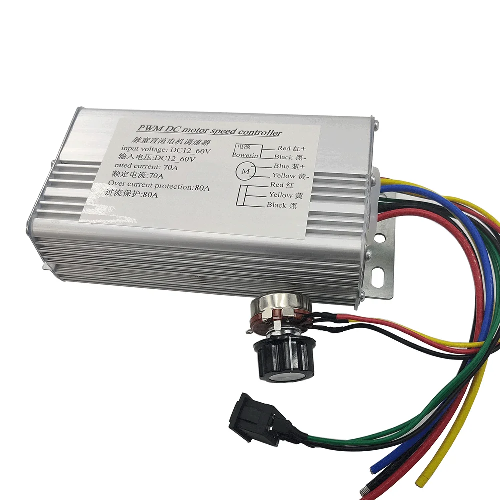 Imagem -06 - Controlador de Escova de Controle de Velocidade do Motor da C.c. Pwm para o Motor Positivo e Negativo da C.c. Zw70a108s dc 12v 24v 36 48v 70a 4000w