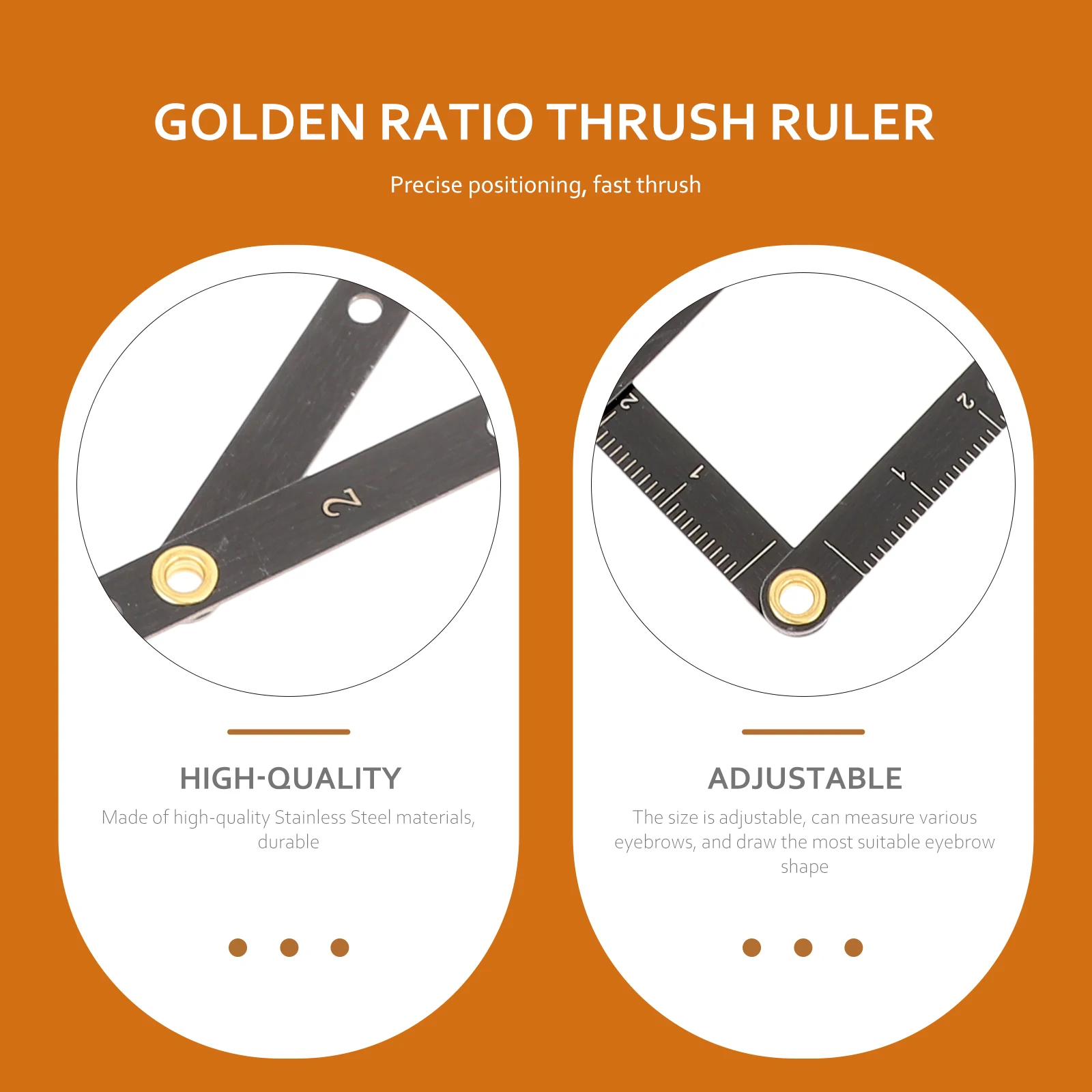 

1pc Eyebrow Measuring Ruler Stainless Steel Golden Ratio Adjustable Size for Eyebrow Positioning Tool Tattoo