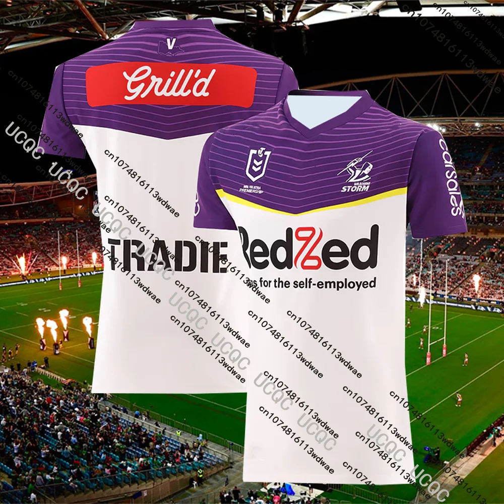 

25/26 Latest Summer Australian Rugby Melbourne Storm Sports Jersey Training Rugby Men's Breathable Copy T-shirts Jerseys Motor