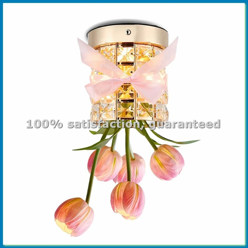 

LED Tulip Cordless Night Light Dimmable Crystal Base with USB Charge, Small Night Light Home Decor,Birthday Gift Idea-ABHG