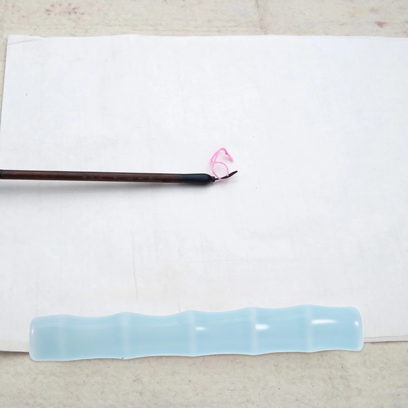 Ceramic Calligraphy Paperweight with Brush Holder Functionality for Painting Writing Practice Decorative Artistic Desk