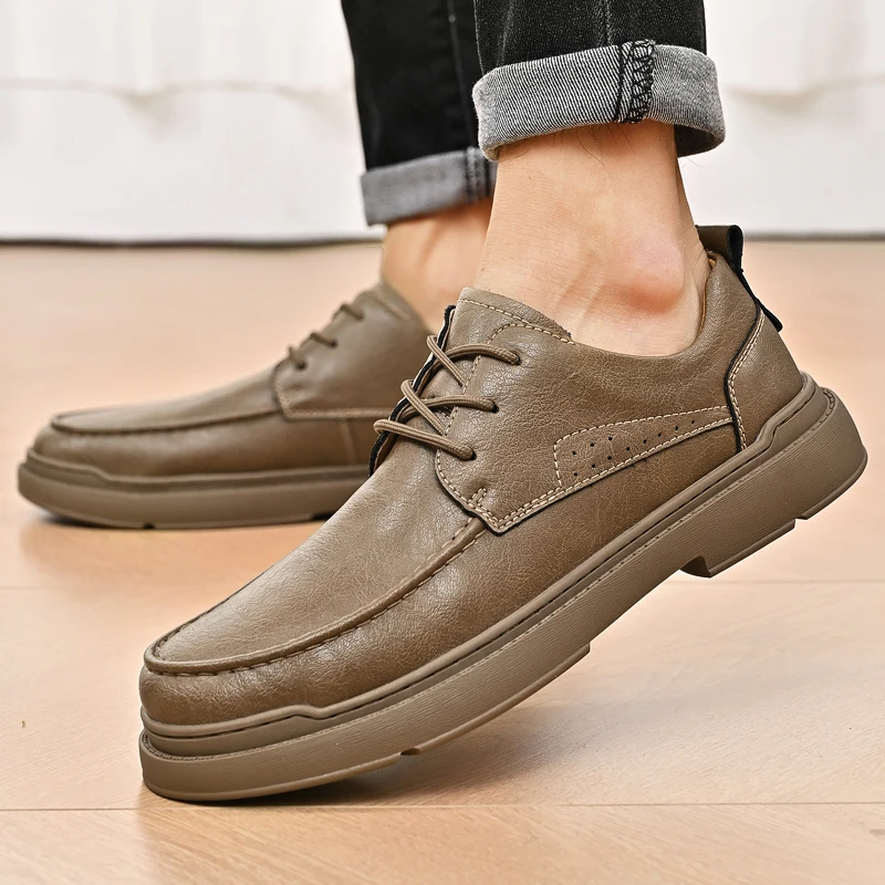 Genuine Leather casual men's shoes High quality handmade Leisure  Business Party Daily office outdoor shoes Plus Size 38-46 New image 3
