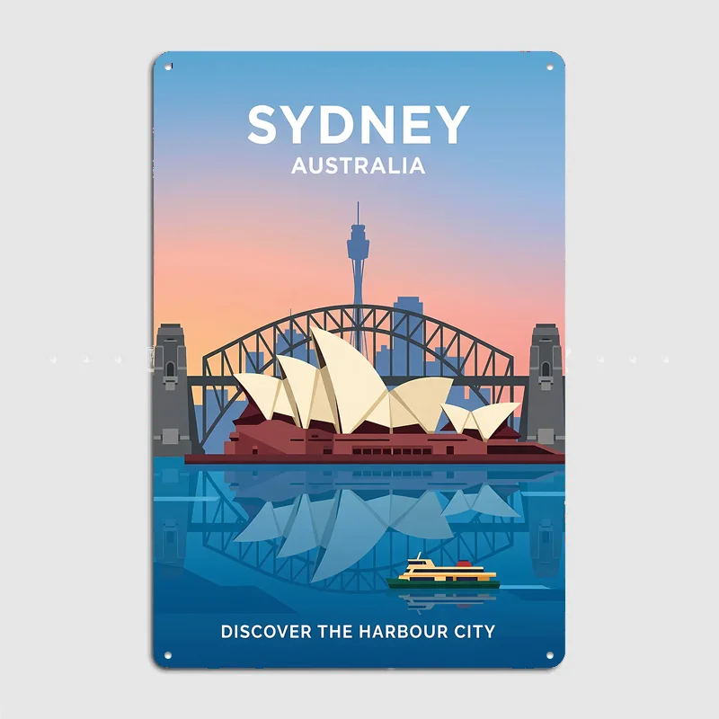 Sydney Opera House and Harbour Bridge Travel Scenery Posters Retro Garage Club Bar Indoor Wall Poster Room Decoration Home Decor